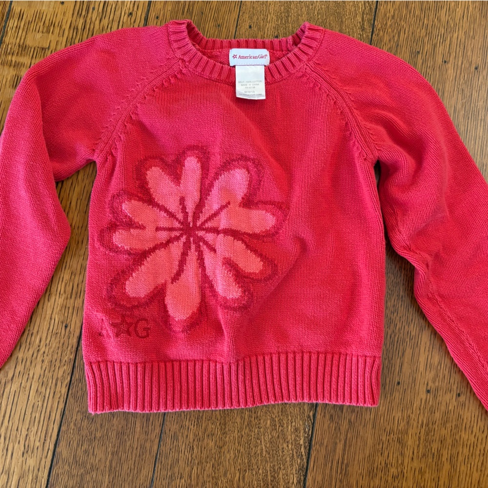 American Girl Red Flower Sweater